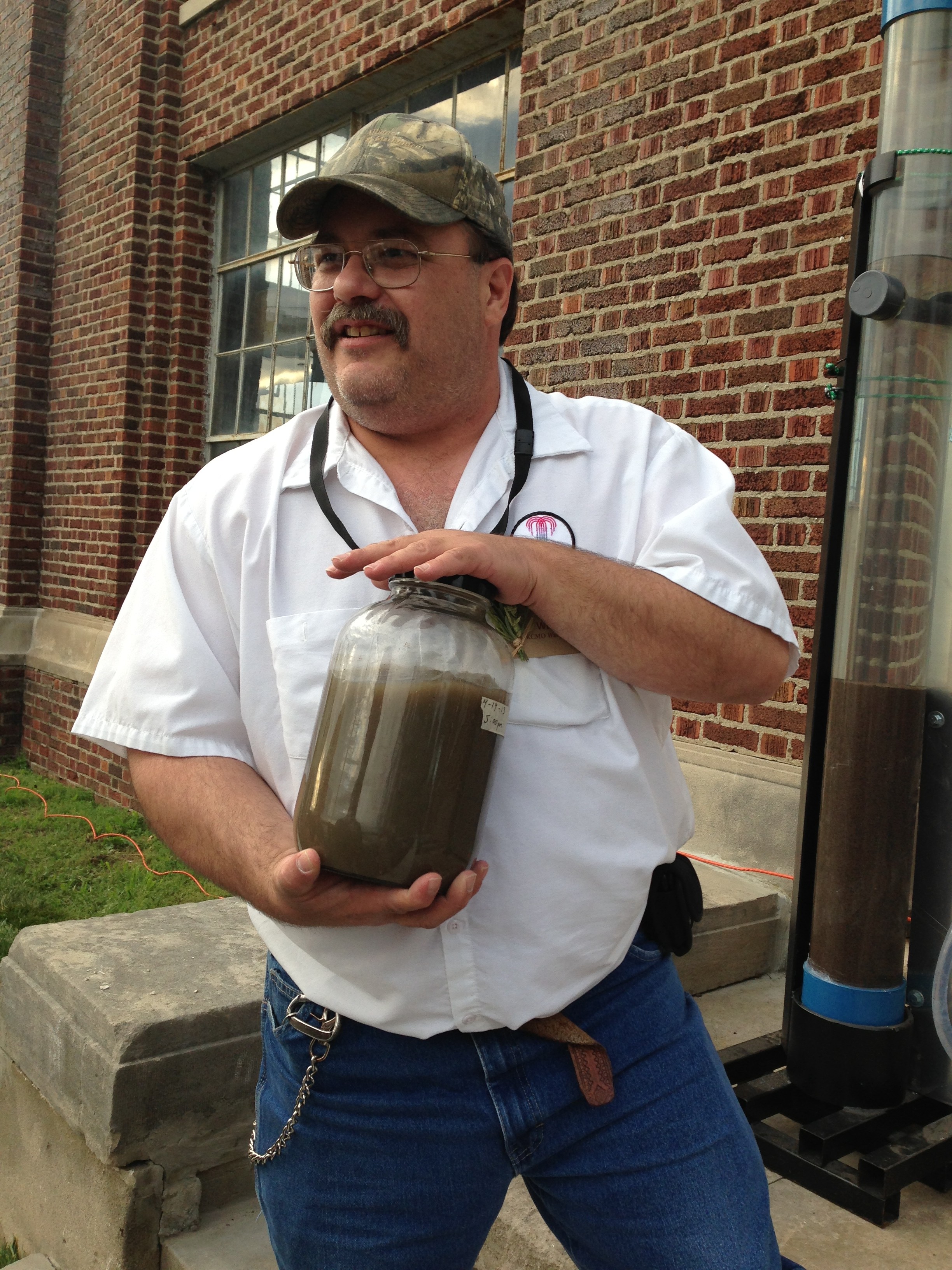 Keith, with the KCMO Water Services Department, shows us what the water we're drinking today looked like one month ago.